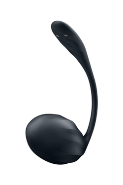 Виброяйцо Satisfyer Ribbed Petal Connect App с пультом ДУ, черное