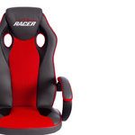 Кресло RACER GT new кож/зам/ткань, металлик/красный, 36/08