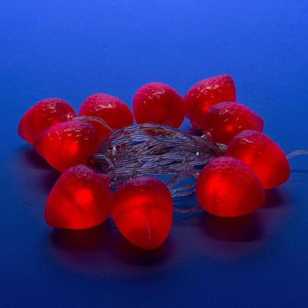 ULD-S0400-010-STB-2AA RED IP20 STRAWBERRY Гирлянда светодиодная на батарейках 2AA не в-к. Клубника. 4м. 10 светодиодов. Красный свет. Провод прозрачный. TM Uniel.