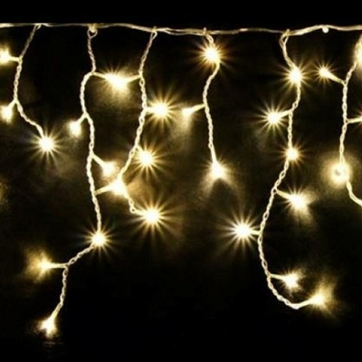 Светодиодная бахрома 3*0,6 прозрачный провод, Желтая