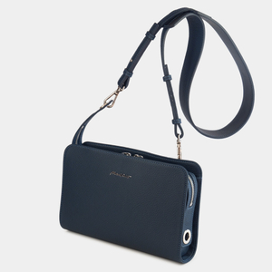 Женская сумка-трансформер Emilie из кожи теленка цвета синий