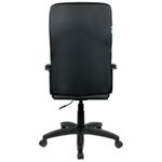 Кресло руководителя Helmi HL-E80 "Ornament" LTP, экокожа черная, мягкий подлокотник, пиастра, 344263