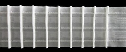 Шторная лента Oz-Is арт. 3580, коэф сборки 1:2,0, цвет белый (ширина 65 mm)