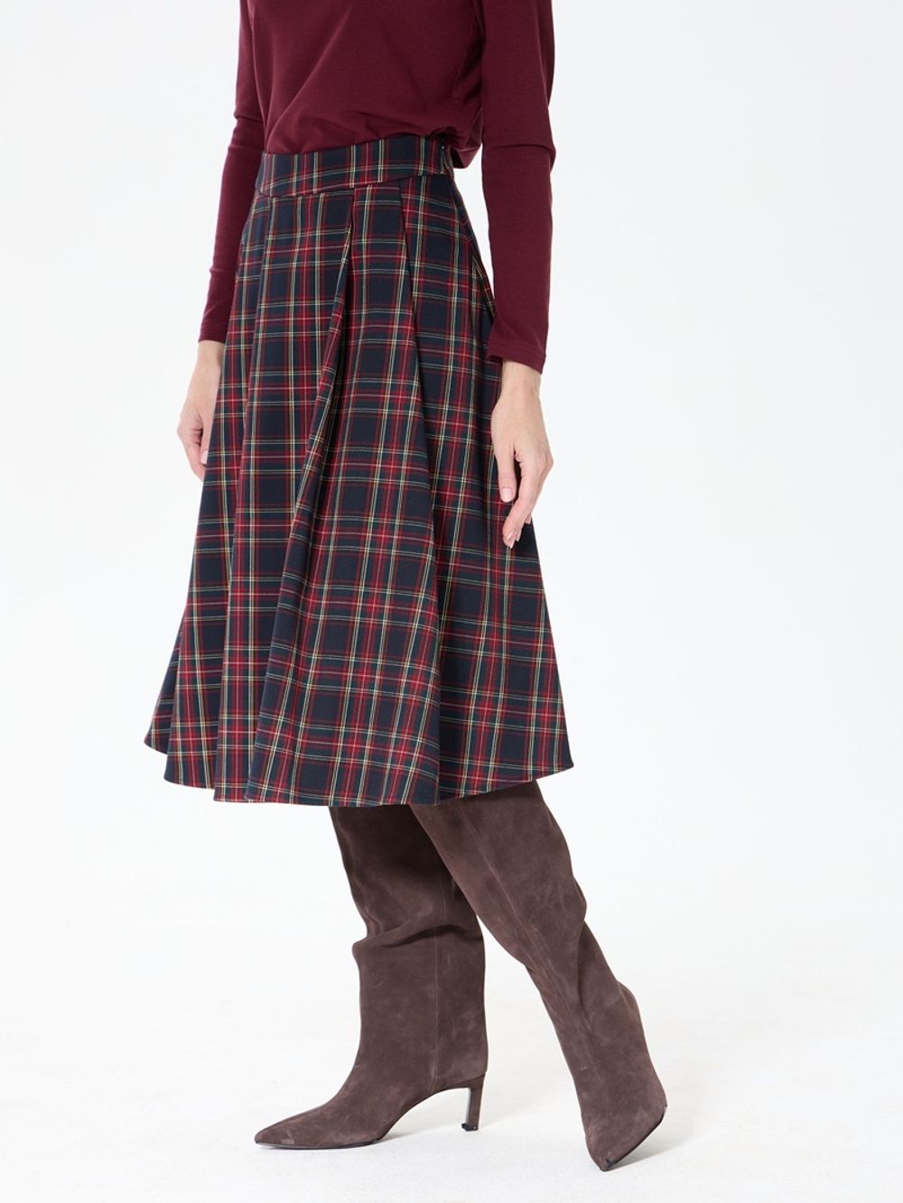 Юбка со складками в клетку