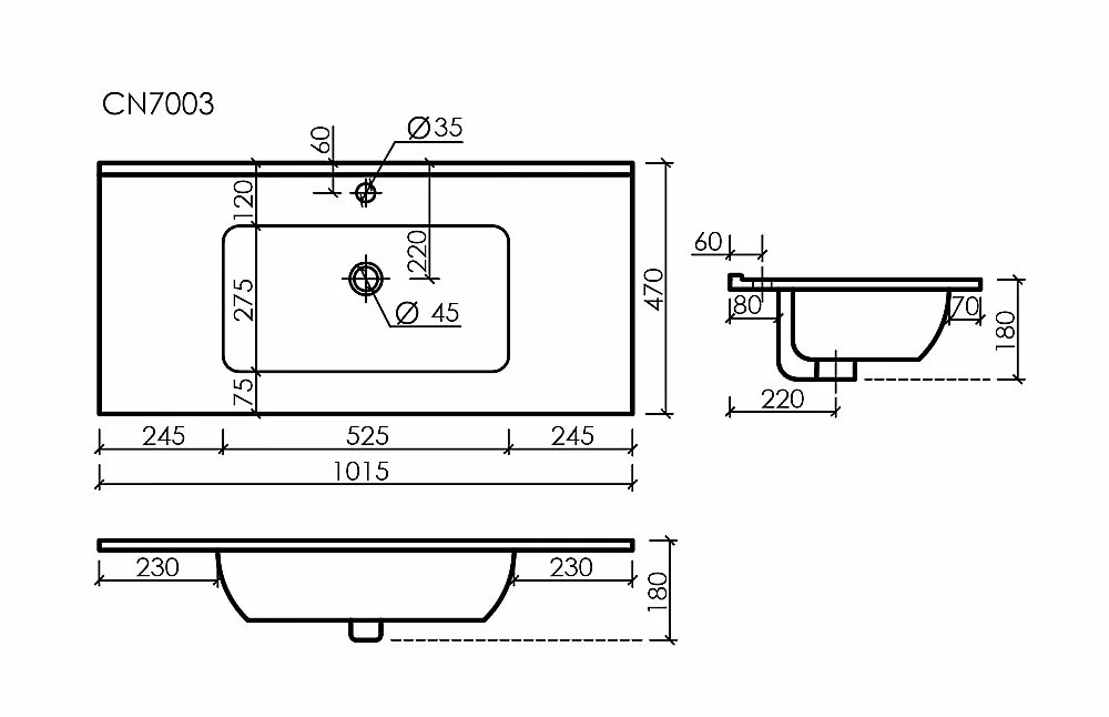 Тумба с раковиной Sancos CODE CD100GP/CN7003 100 серая платина
