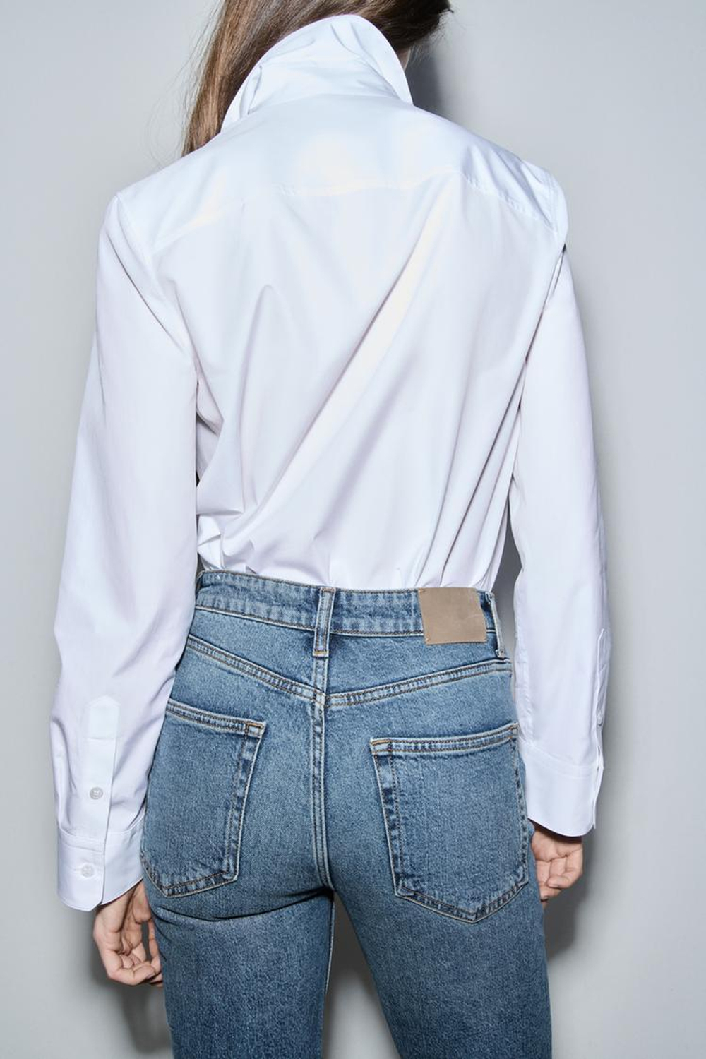 ZARA ДЖИНСЫ SKINNY С ВЫСОКОЙ ПОСАДКОЙ — ZW COLLECTION, ЛИНЯЛЫЙ СИНИЙ