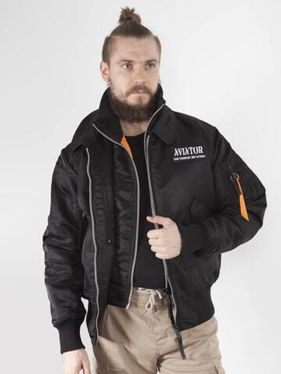 Куртка Бомбер - Aviator Apolloget (черная - black)