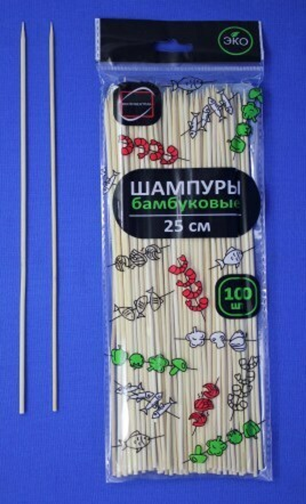 Палочки для шашлыка 25 см бамбук 100 шт. КонтинентПак