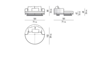 Connery sofa by Minotti Set 4 module 3