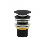 Донный клапан для раковины с переливом 1 1/4 WONZON & WOGHAND, Черный матовый (WW-88SS01-MB)