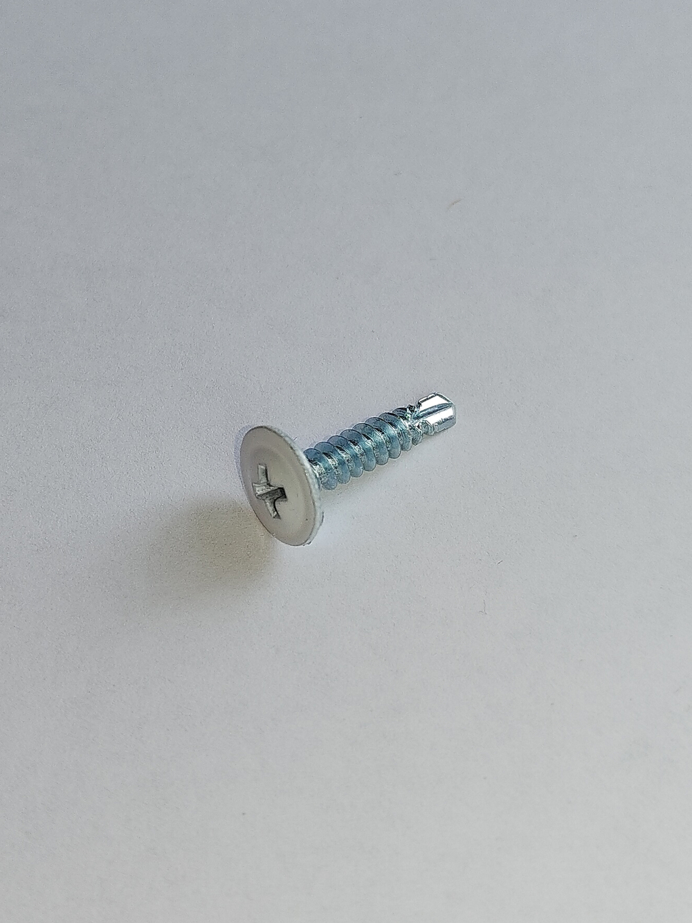 4,2х19 RAL9003 Саморез с прессшайбой СВЕРЛО белый (500 шт)