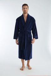 Халат мужской велюровый 21695 синий Nusa Турция