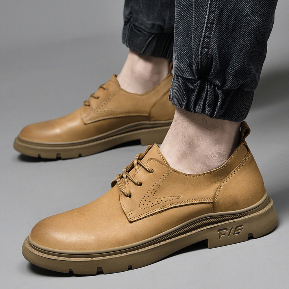 HAOXING Work Boots Men"s Low top Brown Khaki