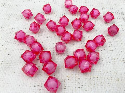 Бусины пришивные граненые акриловые, d 12 мм, фуксия