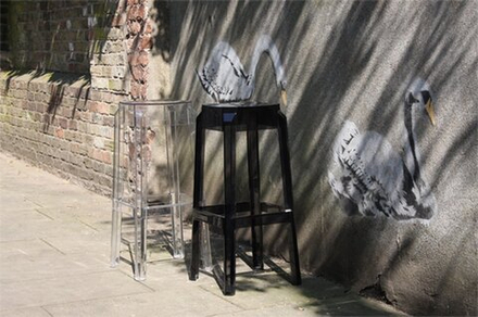 Табурет прозрачный полубарный Siesta Contract Fox 65, черный