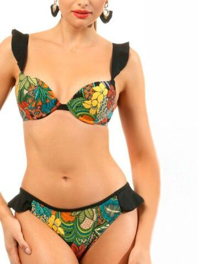 Яркий купальник с крылышками на бретелях (Размер: B/L) (Цвет: черный)