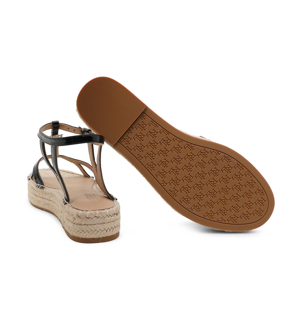 Кожаные босоножки payton-espadrilles LAUREN RALPH LAUREN - черный(802935579)