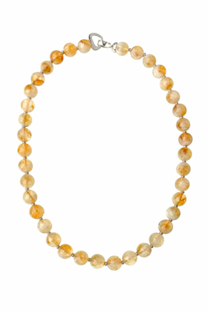 Бусы из шариков цитрина диаметром 10 мм