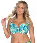 Купальный лиф на тонком поролоне с павлинами (Размер: 80F) (Цвет: разноцветный)