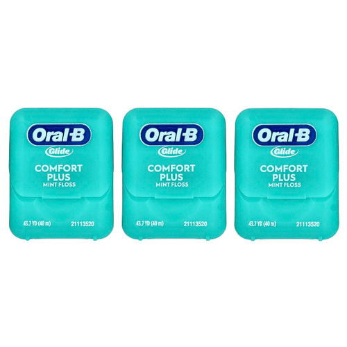 Oral-B, Glide, нить Comfort Plus, мята, 3 шт., 40 м (43,7 ярда) каждый