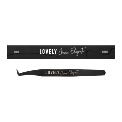 Пинцет для наращивания ресниц Lovely NanoFiber, серия Grace Elegante Black, тип Мини-сапожок