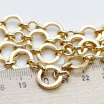 Цепочка, цвет золото, размер звеньев 12 и 7 мм, цена за отрезок 25 см