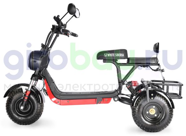 Электроскутер WHITE SIBERIA TRIKE MINI 1500W - Черный фото №11