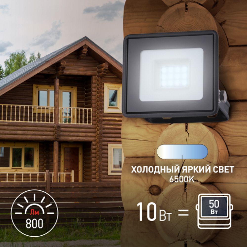 Прожектор светодиодный уличный ЭРА LPR-023-0-65K-010 10Вт 6500K 800Лм IP65