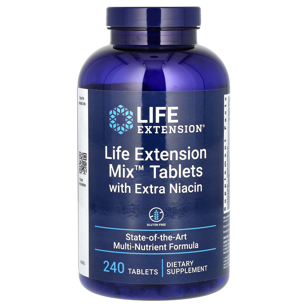 Life Extension, Таблетки Life Extension Mix с дополнительным ниацином, 240 таблеток