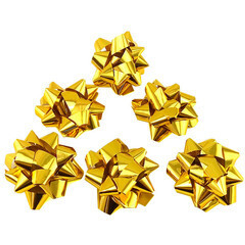 Бант-звезда Метал 76 мм "Классика" Золото