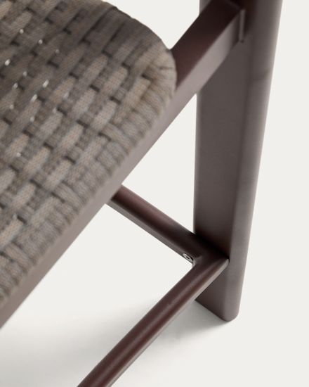 Уличный полубарный стул Erice из алюминия и веревки коричневого цвета, 75 см