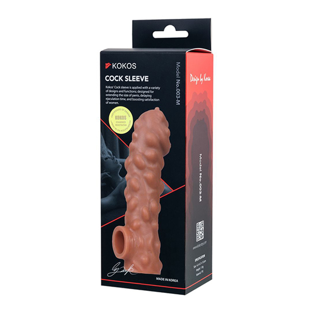 Насадка на фаллос 15,6см с крупными бугорками Kokos Cock Sleeve 003 Size M