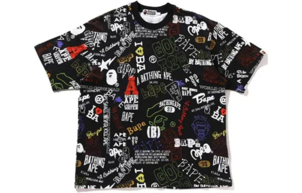 A Bathing Ape Bathing Ape Hand Draw Pattern Relaxed Fit Tee Футболка