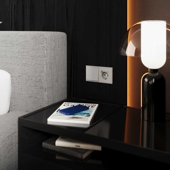 Перекрестный переключатель встраиваемый Voltum S70 двухклавишный 10А, (белый матовый) VLS020502