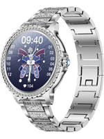 Смарт часы PARASMART Eva i58 (блочный браслет со стразами, серебристый)