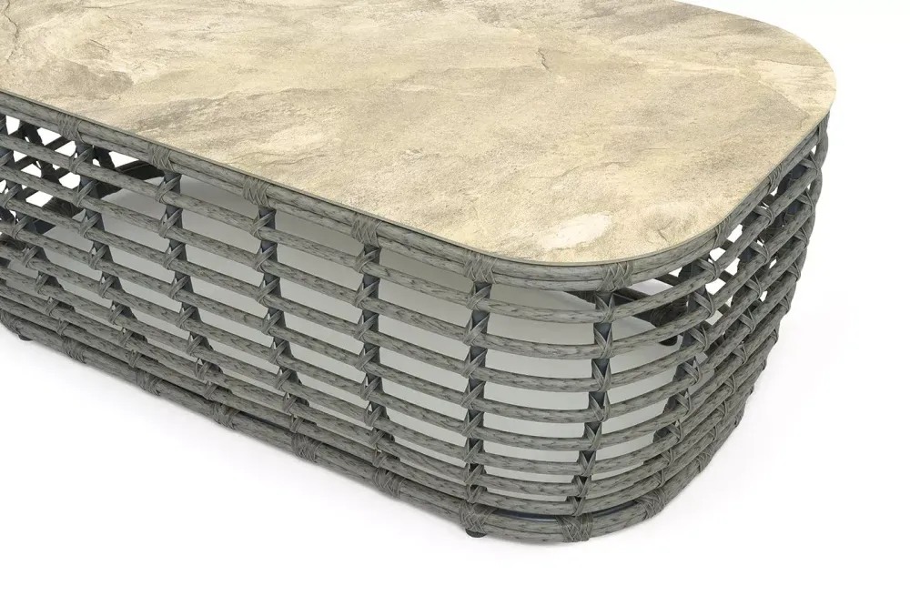 "Ницца" журнальный столик из искусственного ротанга, цвет серый
