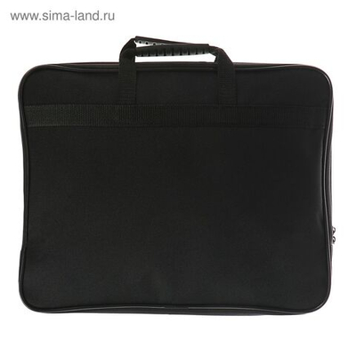 Папка с ручками текстильная А4, 365 х 290 х 30 мм, Calligrata, 1Ш41, Офис , внешний/внутренний карман, чёрная