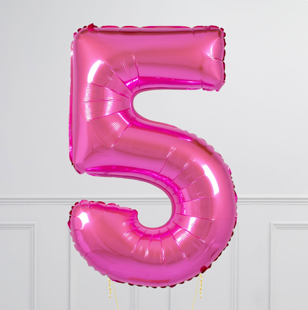 FM Шар 40" / 102 см "Цифра 5" фуксия фуше (БГ-60) 