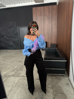 Джинсы с разрезами чёрные