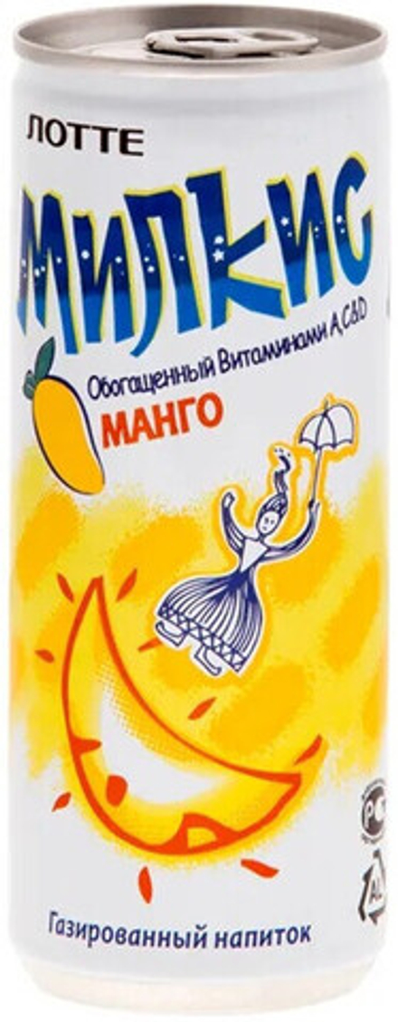 Газированный напиток Лотте Милкис Манго / Lotte Milkis Mango 0.25 - банка