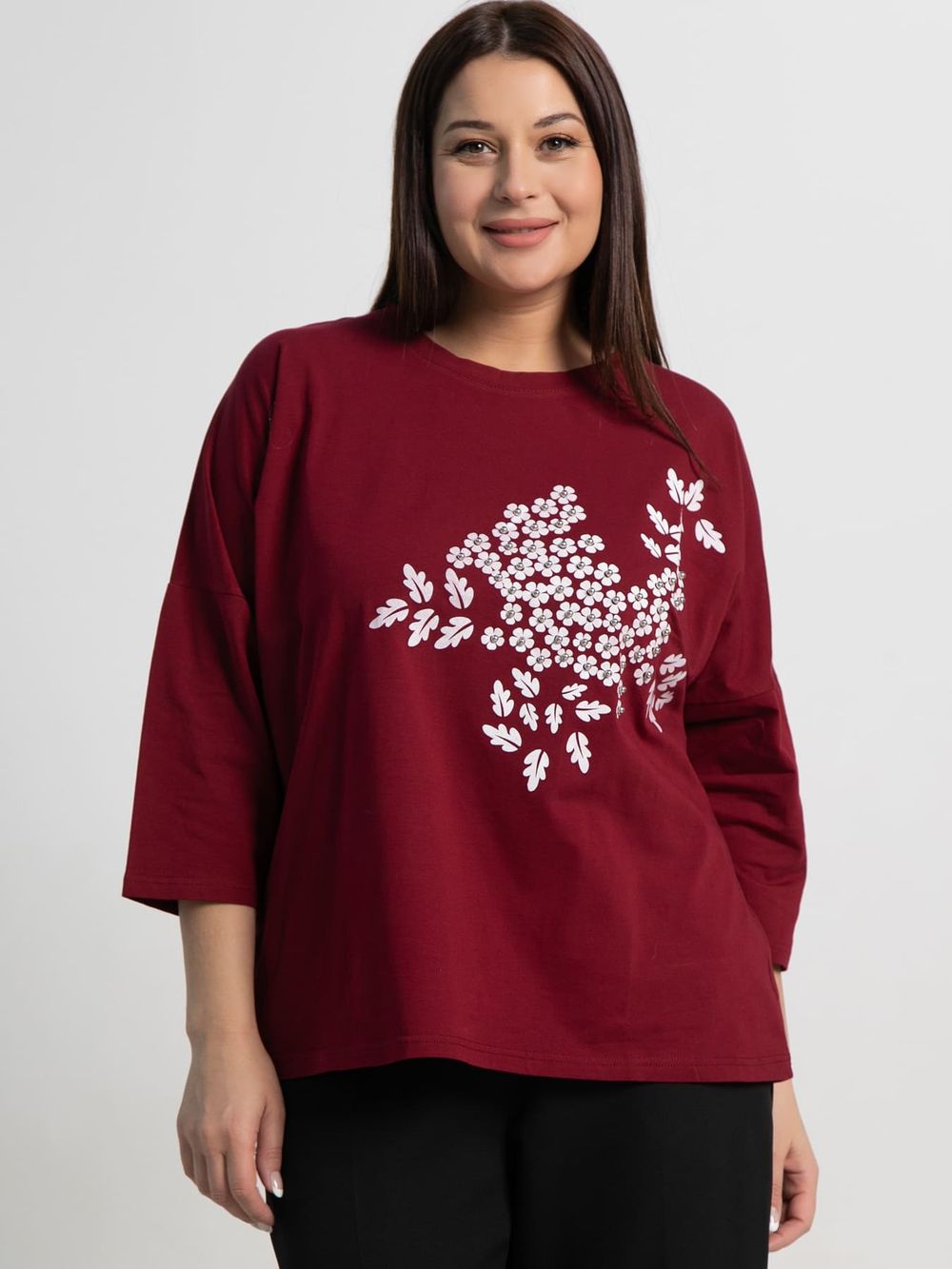 Блуза Ромашка (бордовая) Б15383-24М LT Collection