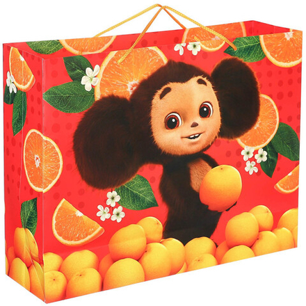 Пакет подарочный, 40х31х11,5 см, Чебурашка 9877710