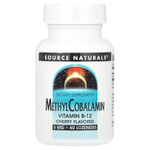 Source Naturals, метилкобаламин, витамин B12, со вкусом вишни, 5 мг, 60 пастилок
