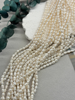 Натуральный барочный жемчуг рис супермелкий 2-3 мм, кремовый, нить 35 см
