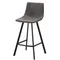 Полубарный стул Netro 66 см, серый на черных металлических ножках | Купить в Hallberg.ru