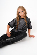 Футболка с сеткой оверсайз, белая