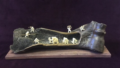 Охота на мамонта, сувенир, скульптурная композиция