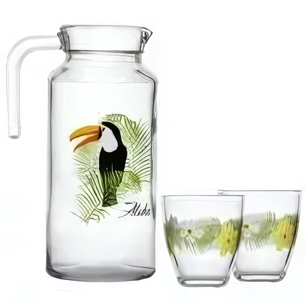 Набор питьевой 7 предметов «Тукан джангл» (кувшин + 6 стаканов)