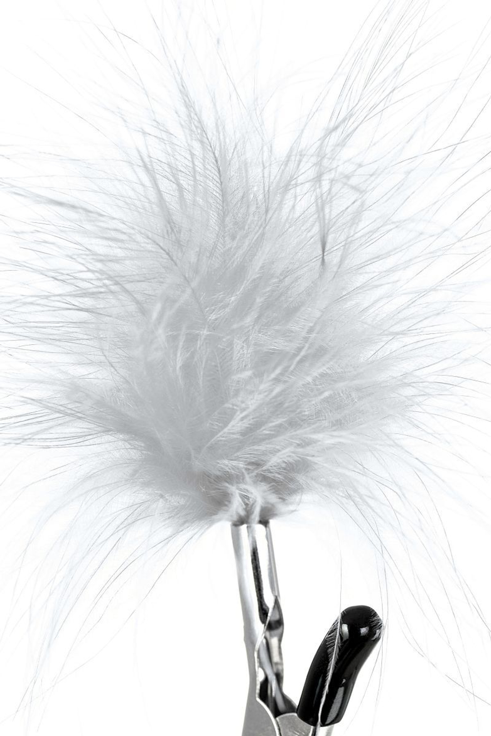 Зажимы для сосков TOYFA Theatre с белым пухом (Цвет: белый)