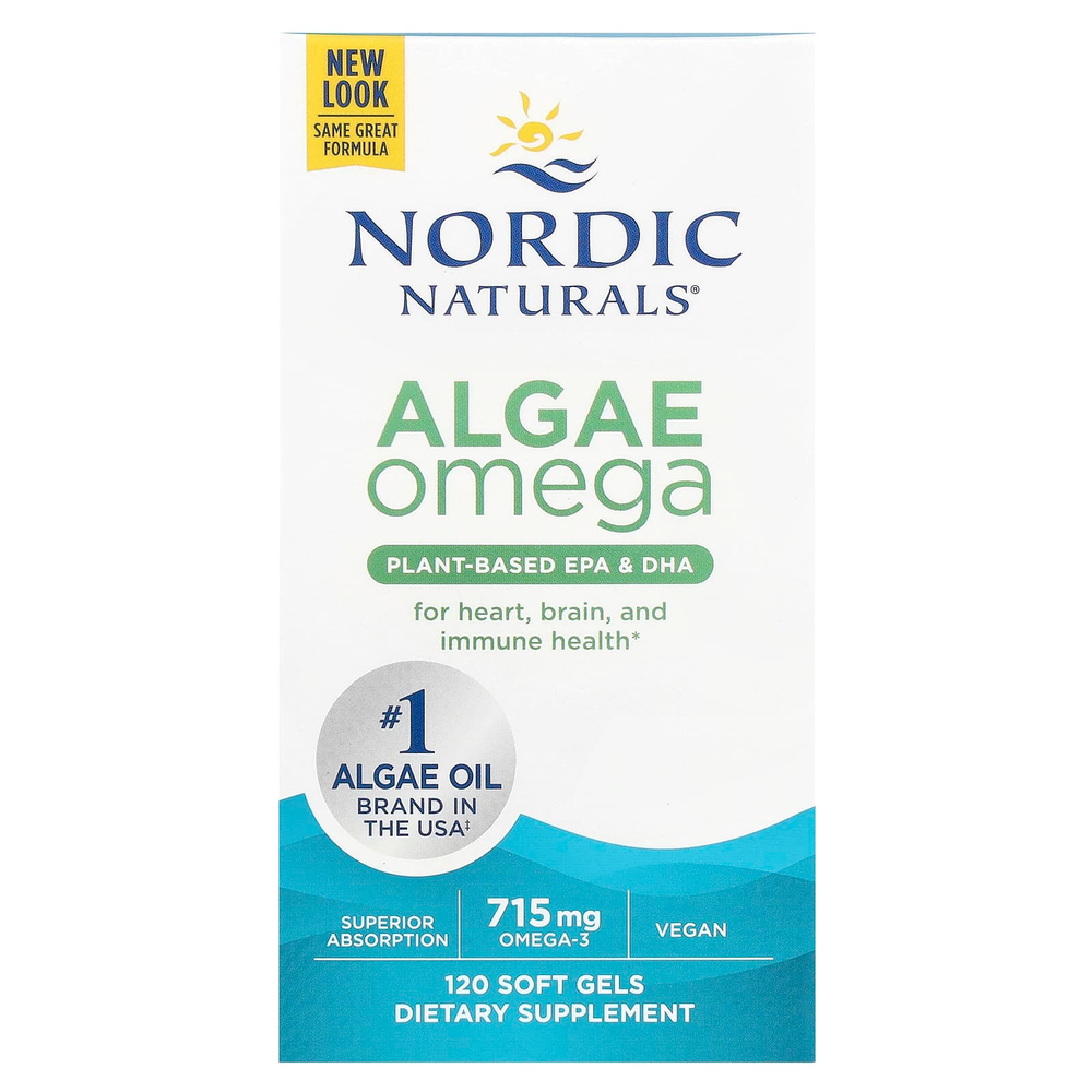 Nordic Naturals, Algae Omega, 120 мягких таблеток (357,5 мг в каждой капсуле)
